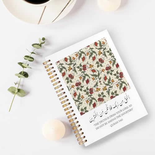 Inspirational Islamic Spiral Notebook Journal 5.5x8.3in, Muslim Islamic Gifts for Women, Religious Spiritual Quran Hardcover Journal Notebook for Church Study Work Office - color: Inspirational Islamic