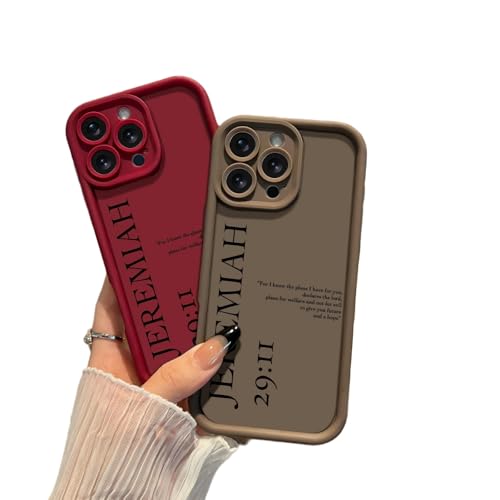 Jeremiah 29:11 Bible Verse Phone Case for iPhone 12, Burgundy - color: Burgundy