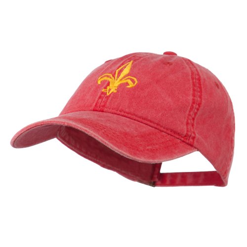 Fleur de lis Embroidered Cap - color: Red