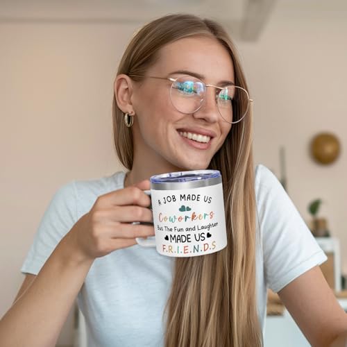 Coworker Bestie 14 Oz Tumbler, Work Best Friend Gift For Women, Work BFF Thank You Tumblers - Christmas, Birthday, Appreciation Gifts For Boss, Leader, Employee, Coworkers, Teachers - color: coworker fun laughter
