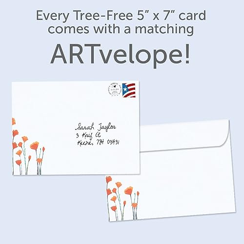 Tree-Free Greetings - Support and Encouragement Cards - 1 Card + Matching Envelope - Made in USA - 100% Recycled Paper - 5"x7" - Caring Thoughts (GO61541) - color: Caring Thoughts