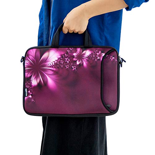 RICHEN 10 inches Messenger Bag Carrying Case Sleeve with Handle Accessory Pocket Fits 7 to 10-Inch Laptops/Notebook/ebooks/Kids tablet/Pad (7-10.2 inch, Flowers) - color: Flowers, size: 7-10.2 inch