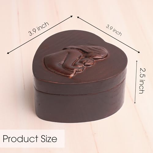 KATINAT Hand-Carved Wooden Keepsake Box for Mom, Jewelry & Treasure Box, Symbol of Timeless Love, Sculpted Hand-Painted Design – Mother’s Day Gift - color: KAT- KL Mother& Baby Keepsake Box