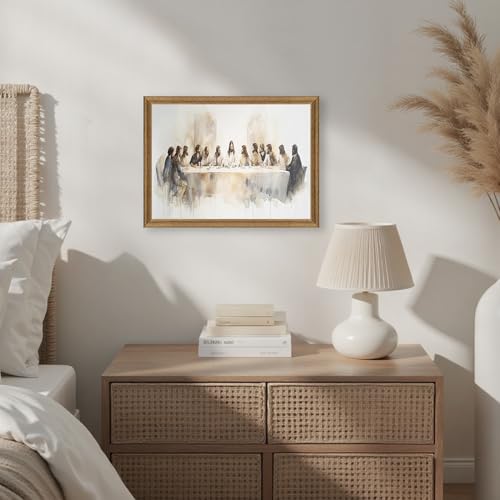 Fantasy Artists The Last Supper Christian Wall Art – Sacred Biblical Scene of Jesus and the Twelve Apostles, Reverent Religious Artwork for Church, Prayer Room & Faith-Centered Home,12W X 16H - color: The Last Supper, size: 16"L x 12"W