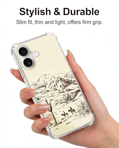 Vintage Cowboy Phone Case Compatible with iPhone 17, Wild West Landscape Phone Cover for iPhone 17 - color: Cowboy