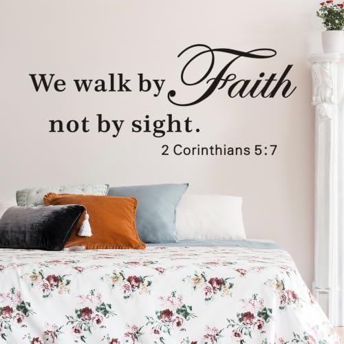 VODOE Scripture Wall Stickers for Church: Apply in Under 30 Min - color: We Walk By Faith Not By Sight, size: Small
