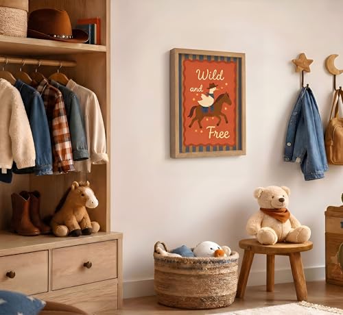 Funny Cowboy Goose Canvas Wall Art Solid Wood Framed 12x16in - color: Cowboy Duck, size: 16"L x 12"W