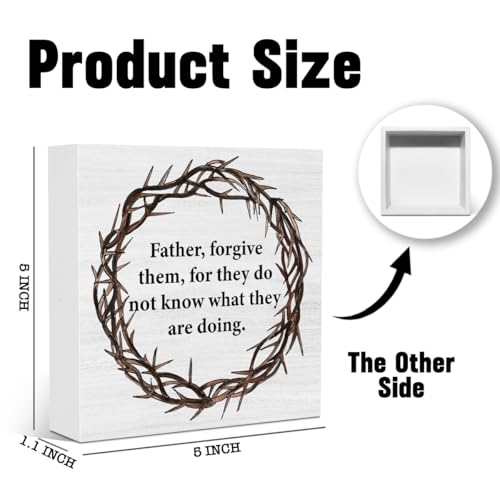 Christian Easter Decor Religious Easter Jesus Decorations for Office Home Farmhouse Kitchen Dining Room Desk Table Decor Sign 5 X 5 Inches - color: Father