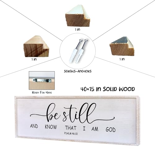 Surfapans Be Still and Know that I am God Wall Decor 40"x15" White - color: Be Still and Know that I am God(White), size: 40"L x 15"W