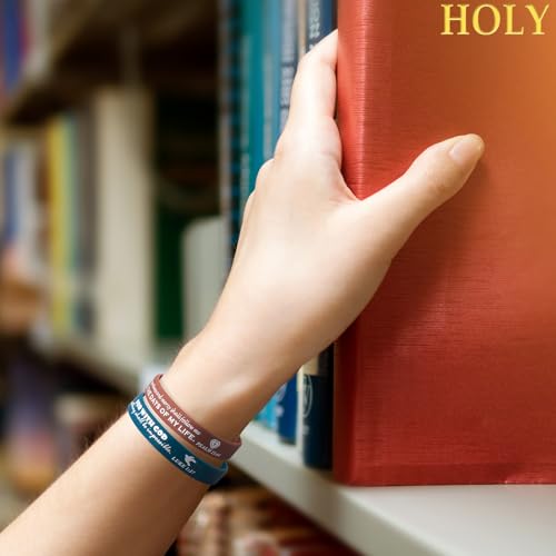 100 Pcs Religious Silicone Wristbands Bulk Bible Rubber Bracelets - color: Classic 100p