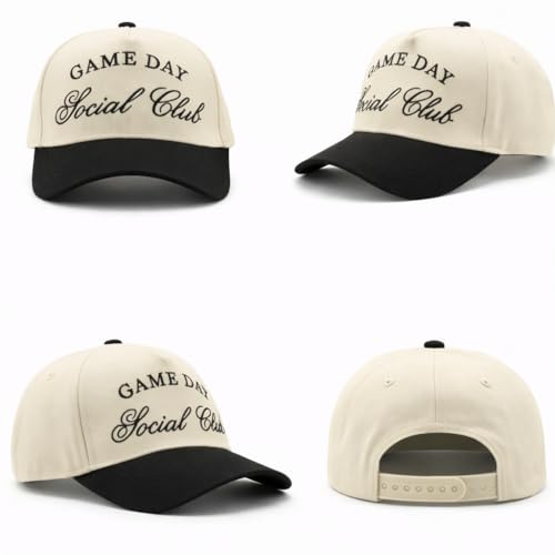 Vintage Embroidered Lettering Dad Hat Original Classic Low Profile Baseball Cap Golf Adjustable Unconstructed Plain Snapback - color: Beige/Black