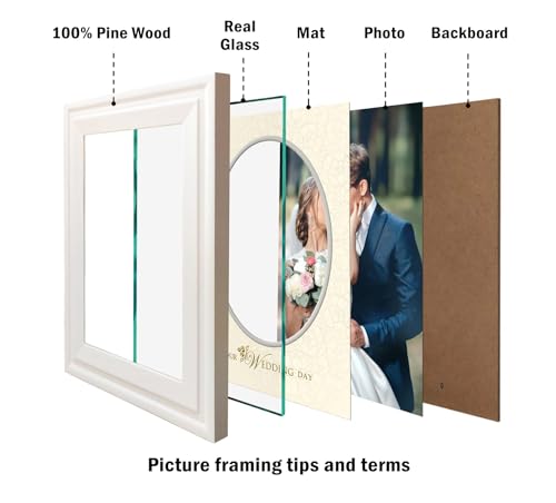 Wedding Frame, Wedding Gift for Couple, 7 Mats for 3.5x5, 4x6 & 5x7
