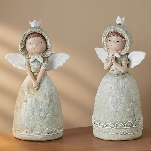 Guardian Angel Figurines Hand Painted Resin Angel Statue, Pray