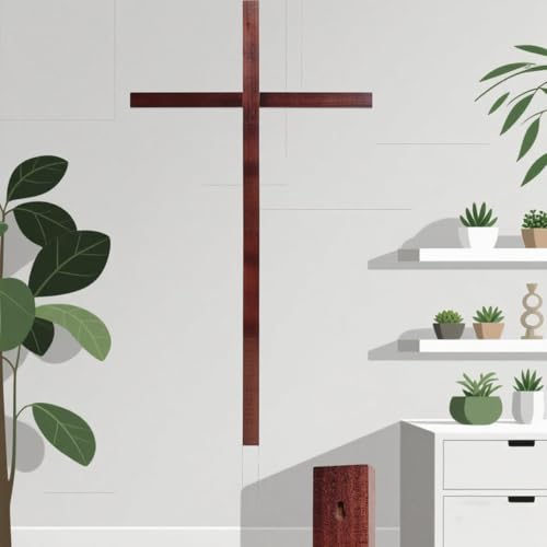 Rozozo 85Inch(215cm) Adjustable Large Wooden Handmade Cross,Oversized Stand Tall Yard Cros,Wall Cros Decoration,Catholic Easter Wedding Christmas Outdoor Cros-85Inch(215cm)