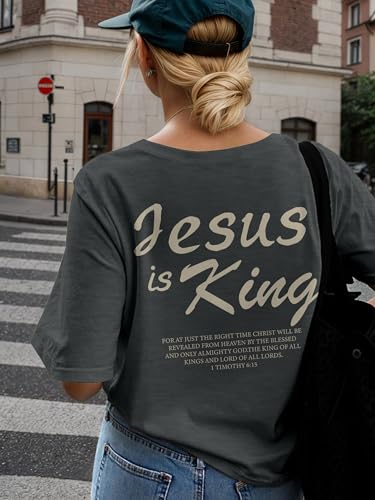 YHHR Jesus Shirts for Women Oversized Christian T Shirts Saying Tee - color: Black3, size: X-Large