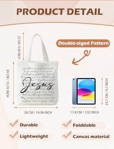 Bible Bags for Women, Christian Tote Bag, Gifts for Christian Women - color: Jesus