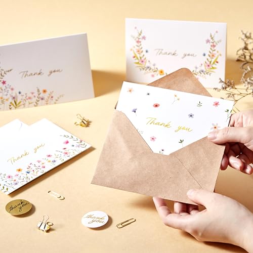 Thank You Cards with Envelopes Bulk 40 Pack 4x6 Blank - size: 40pack