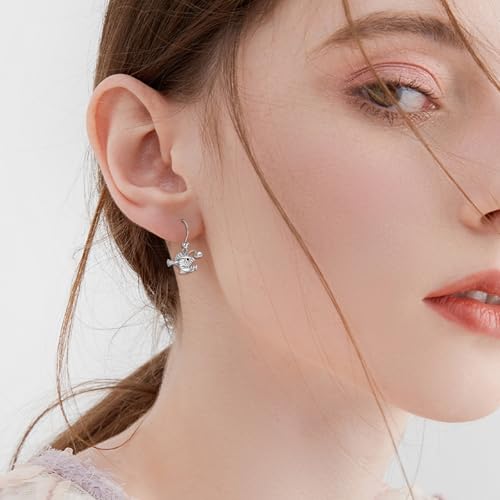 Crab/Mushroom/Lobster/Bat/Angler Fish/Tiger/Elephant/Jellyfish/Flamingo/Scorpion Earrings Dangling Sterling Silver Created Blue Opal Earrings Jewelry Gifts for Women Girls… - style: Angler Fish