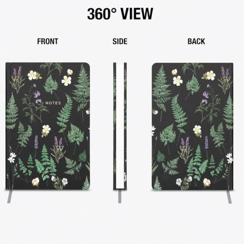 WORLD TRAVELER Large Lined Journal Notebook 256 Ruled White & Ivory Pages - color: Ferns