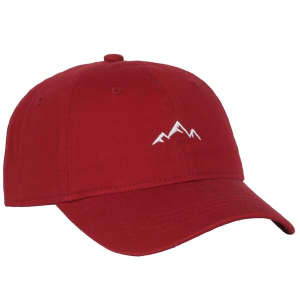 Outdoor Cap Mountain Embroidered Dad Hat Adjustable Soft Cotton Polo Style Unstructured Baseball Cap for Men & Women - color: Cardinal Red