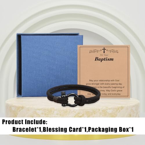 Baptism Gifts for Boys,Braided Rope Cross Bracelet for Kids,First Communion Gifts Boys Christian Christening Graduation - color: Style8