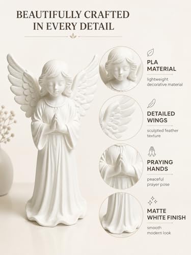 Praying Angel Figurine - 4.7 Inches Sculpted Hand-Painted Figurine for Home Decor or Garden, Communion Religious Gifts for Women