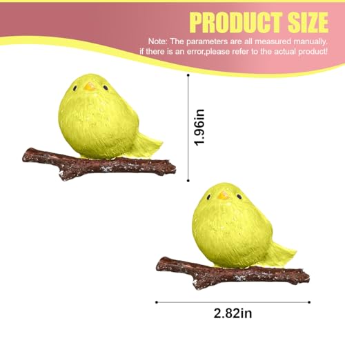 Craedli 2PCS Cute Plaster Bird Car Vent Clips Dashboard Charm (Yellow) - color: Yellow