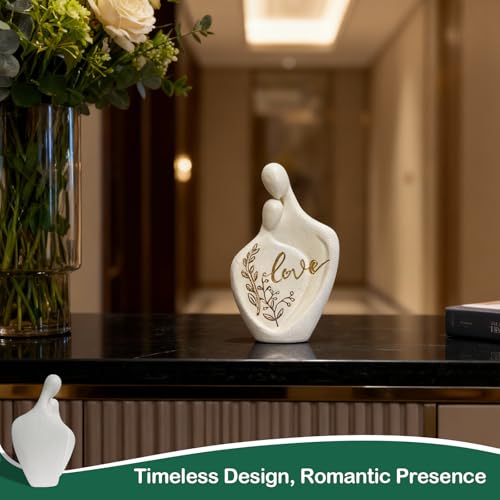 Anniversary Wedding Engagement Gift, White Snuggle Statue for Couple - color: White-snuggle