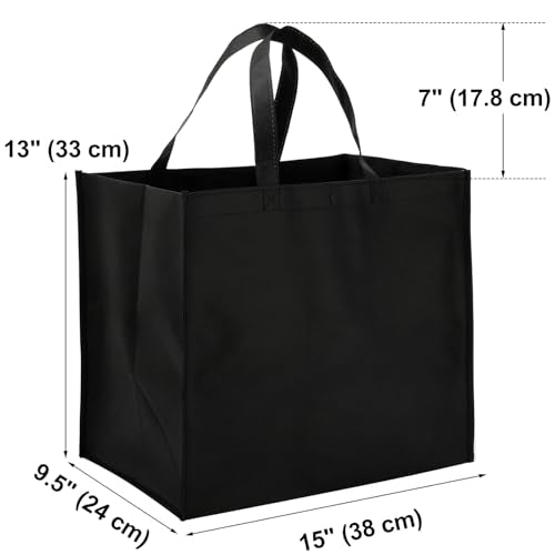 Tosnail 12 Pack Reusable Grocery Bags with Handles, Black, Blue, Green - color: Black, Blue, Green