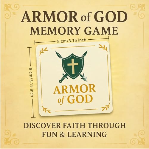 Armor of God Bible Memory Matching Cards – Christian Educational Religious Game for Vacation Bible School, Sunday School, Classroom Activities, Family Fellowship Supplies