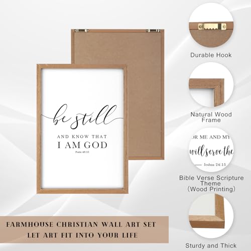 Faccito 8 Set Bible Christian Wall Art Framed, Wooden Decor - style: Bible