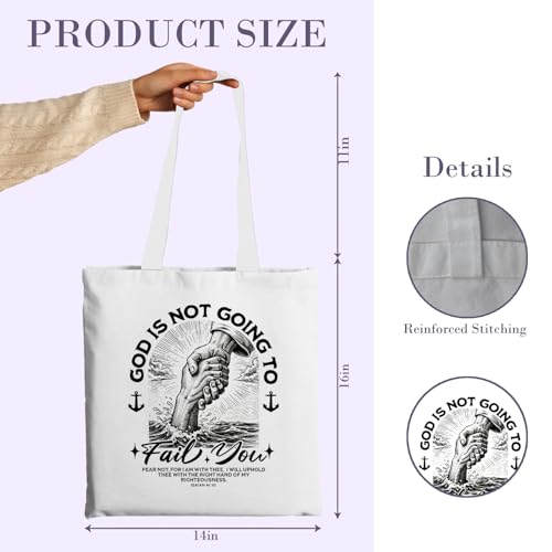 Chicimln Christian Goose Tote Bag, off to Praise the Lord Bible Verse Canvas Tote Bags - color: White 11