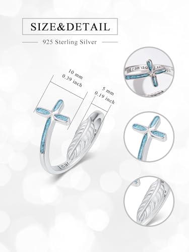 Dorunmo Adjustable Open Rings 925 Sterling Silver Cute Animal Rings for Women Vintage Jewelry Gifts - style: Feather