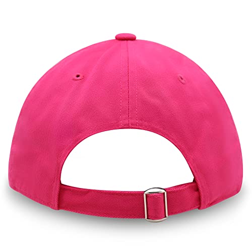 JPAK Jesus Fish Symbol Premium Dad Hat Embroidered Cotton Baseball Cap Symbol of Christianity - color: Hot Pink