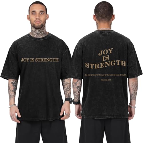 Christian Shirts for Men Jesus Oversized Vintage Workout Gym Graphic Top - color: Black-4, size: Large