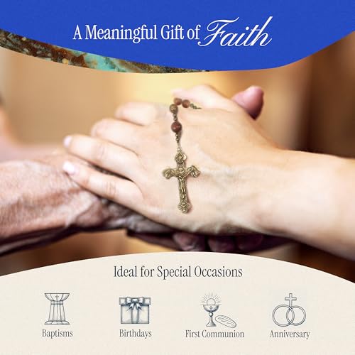 Handmade Catholic Rosary Beads - color: Picasso Jasper - Brown