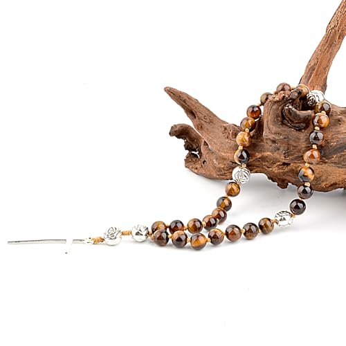 KIKILA Handmade 8mm Anglican Prayer Beads Rosary Natural Stone Beads with Cross Custom Rosary - style: Tiger Eye