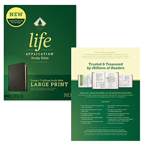 NLT Life Application Study Bible, Third Edition, Large Print (Genuine Leather, Black, Red Letter)