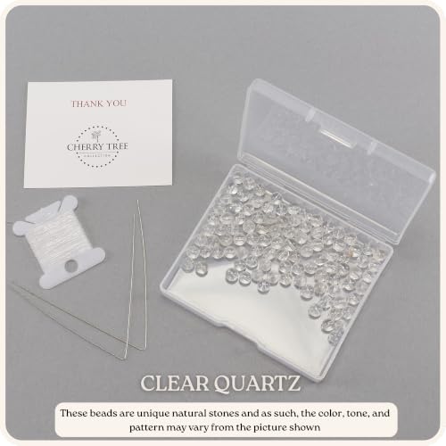 Cherry Tree Collection 100PCS 6mm Clear Quartz Matte Round Bead Craft Kit - color: clear quartz, size: 6mm