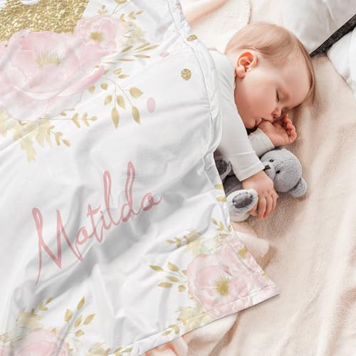 Personalized Crown Blanket for Baby Girl Custom Gifts for Baby Shower Birthday Christmas Customized Name Blanket for New Mom Newborn Gifts - color: Style14