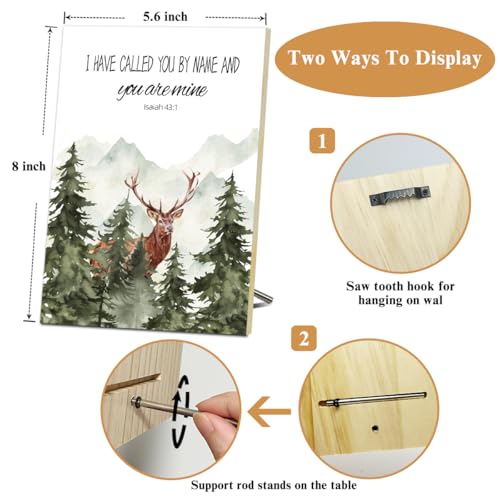 Isaiah 43:1 Bible Verse, Scripture Christian Home Desk Decor, Motivational Desk Decor I Have Called You by Name, You are Mine Christmas Gifts Elk Nursery Decor Wood Sign Wall Art Christian Gifts -09 - style: Bible Isaiah 43:1 /09