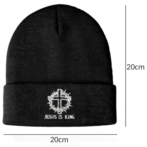 Christian Gifts for Men, Cross Beanie, Jesus Cross Knit Hat, Father's Day Christmas Birthday Gifts for Papa Uncle - color: Jesus Faith Beanies-5