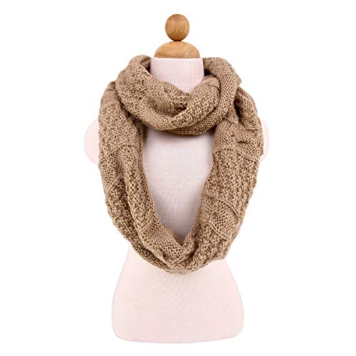 TrendsBlue Premium Winter Thick Infinity Twist Cable Knit Scarf - Diff Colors Avail. - color: Beige