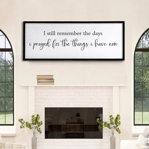 Foutcheou I Still Remember the Days I Prayed Sign Wall Art 40"×15" Black - color: I Still Remember the Days I Prayed Black, size: 40"L x 15"W