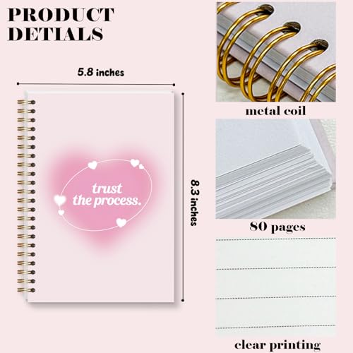 Cute Journals for Women, Light Pink Trust the Process Notebook for Preppy Stuff, Aesthetic Hardcover Spiral Notebook for School Office Supplies - A18 - style: Christian 18