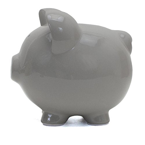 Child to Cherish Ceramic Piggy Bank, Gray - color: Gray