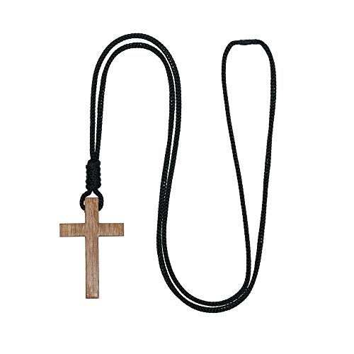 Intercession Wood Cross Crucifix on Cord - Made in Brazil (2 Inches)