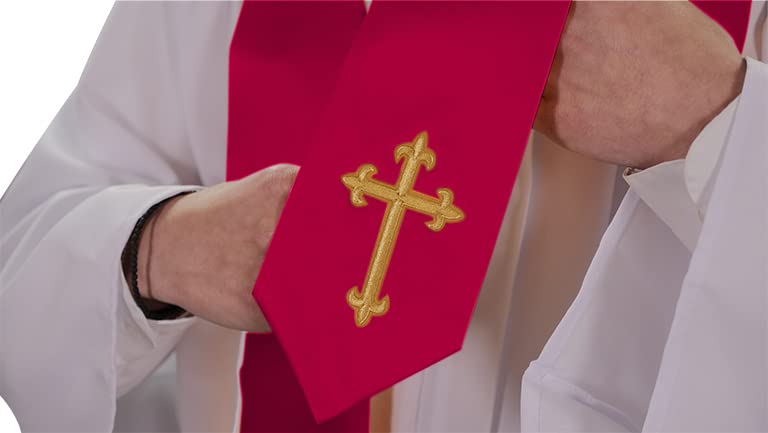 CLERKMANS Choir Stole with Crosses - color: Red