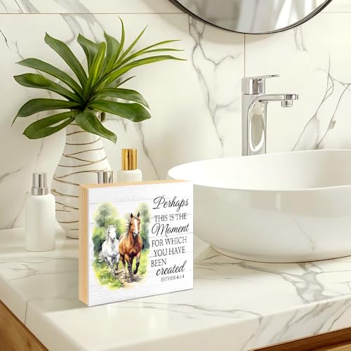 Perhaps This Is The Moment for Which You Have Wood Box Sign 5.9*5.9 - color: white018