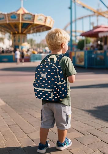 atgark Corduroy Toddler Backpack for Boys Girls Kids Preschool Backpacks - color: Fox Dark Blue Corduroy, size: Age 2-5 (13.3" H Fit A4 Folder)